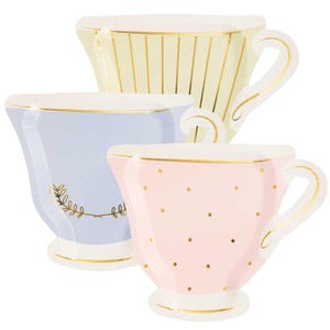 Tasse à thé assiettes en carton, décorations pour le thé, premier anniversaire de fée, prenons le thé, garden-party, fleurs et papillons, 12 assiettes/paquet