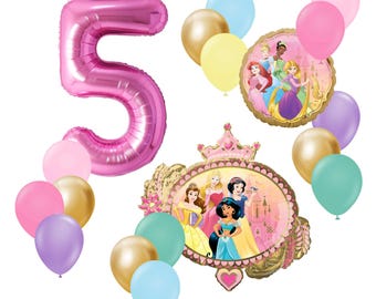 Disney Princess Balloon Bouquet, Royal Birthday Party Decor