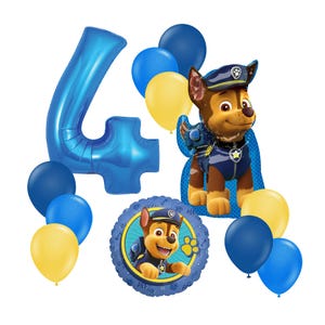Chase Balloons, ANY AGE, Paw Patrol Balloons, Paw Patrol Birthday Decor, Police Dog, Balloon Bouquet, Paw Patrol Birthday Decorations