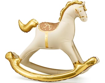 Rocking Horse Foil Balloon, Gender Neutral Baby Shower Decor