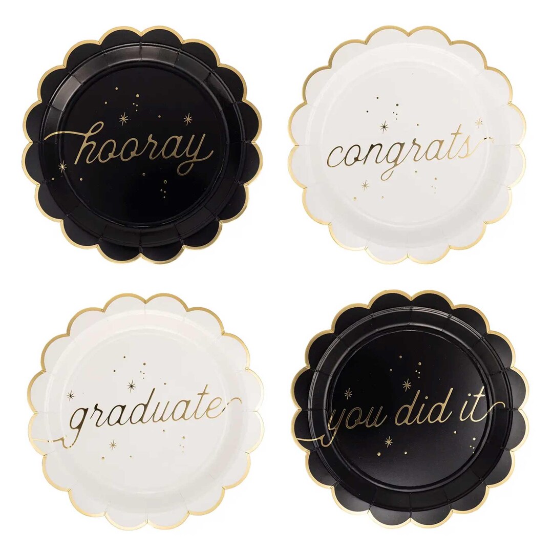 Grad Plate Well Wishes Grad Plate Set, Graduation Party Decor (8/pack) - Etsy