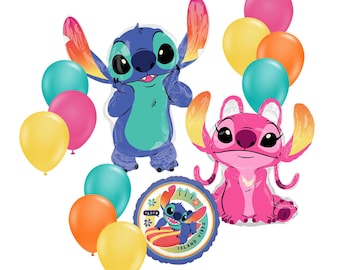 Lilo & Stitch Balloon Bouquet, Island Birthday Party Decor