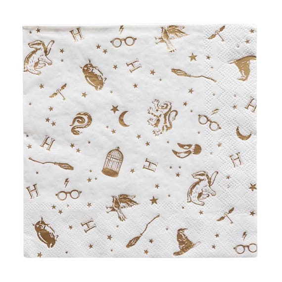 Officially Licensed Harry Potter Party Napkins, Gold Foil Icons (24/Pack)