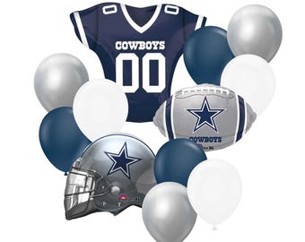 Ramo de globos con licencia oficial de los Dallas Cowboys, camiseta de fútbol americano, fiesta del Super Bowl