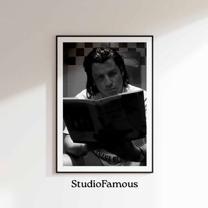 Pulp Fiction Movie Poster, Vincent Vaga Toilet Scene, Printable Print Poster, Digital File, Digital Downloadable Poster, Digital Movie Art