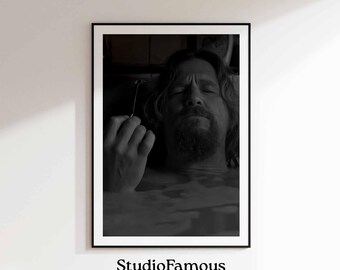 The Big Lebowski Film Poster: Dude Badewanne Szene, Lustige Badezimmer Kunst