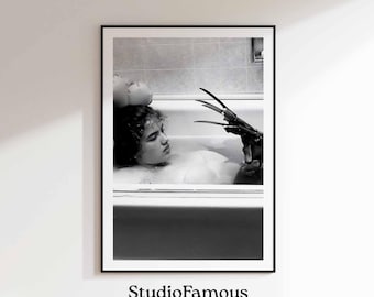 Elm Street Movie Poster: Bathtub Scene, Funny Bathroom Art