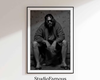 The Big Lebowski Film Poster: Dude Toilettenszene, Lustige Badezimmer Kunst