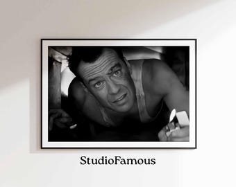Die Hard Movie Poster, John McClane Lighter Scene, Bathroom Wall Art