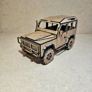 Lser geschnittene Landrover 3d model puzzle lasergeschnittene Datei mit Aufbauanleitung