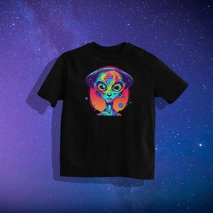 Psychedelic Alien T Shirt, Unisex, Jersey, Short Sleeve