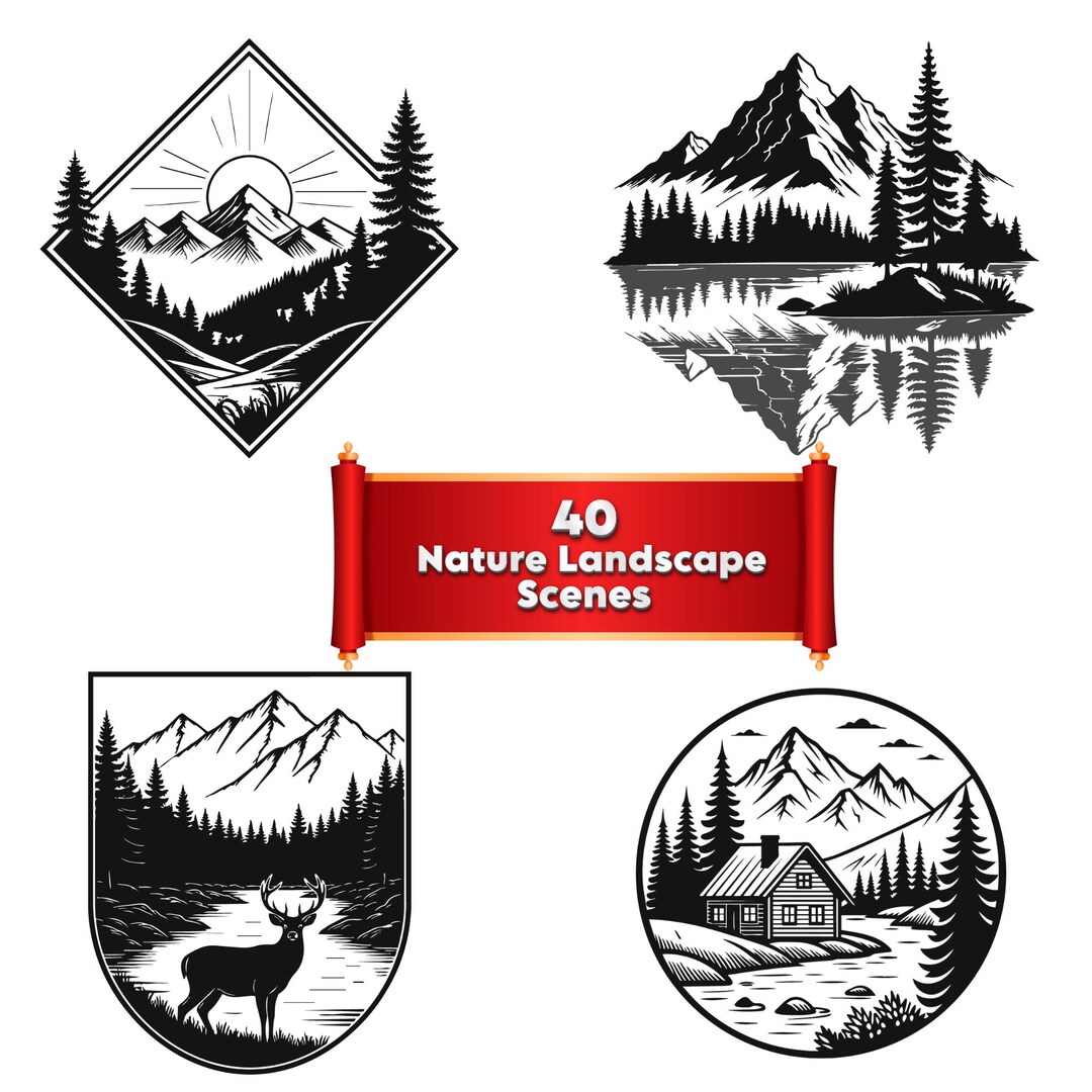 40 Landscape Scenes SVG Bundle - the Ultimate Nature Collection - Etsy ...