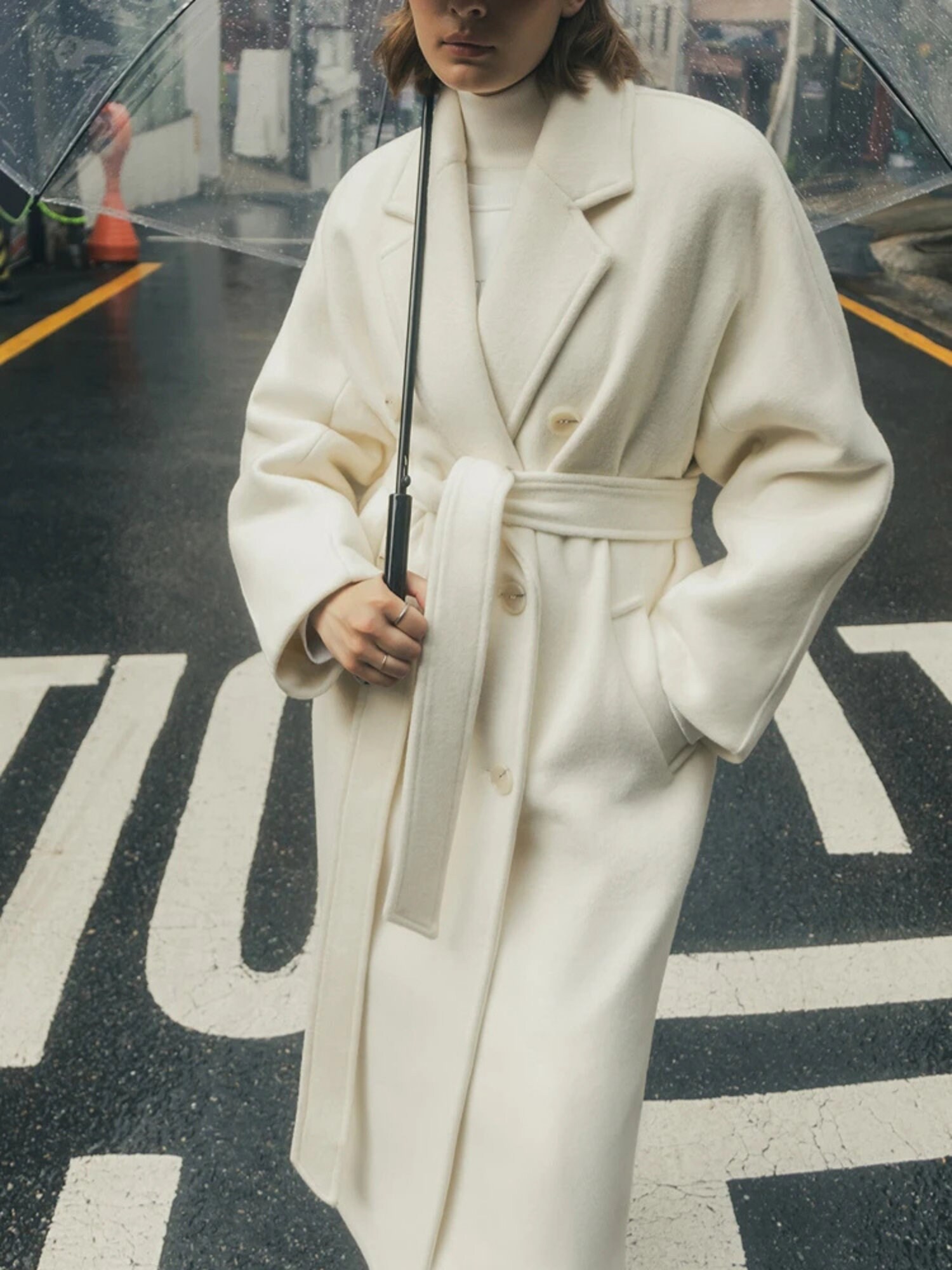 Long White Wool Coat, Fitted Wool Coat, Warm Winter Coat, Winter