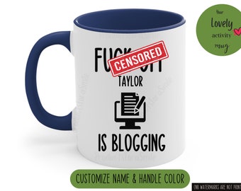 Witty mug personalized for bloggers that love blogging, rather be blogging mug, papa coffee cup, blogging, 11oz mug, rather rude mug
