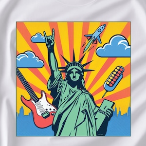 Rock 'n' Roll Lover T-Shirt – Vintage Guitar Graphic Tee – Unisex Music Enthusiast Shirt – Retro Concert Gift Idea