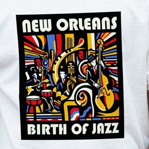 New Orleans Jazz T-Shirt: Vintage Bourbon Street Graphic Tee