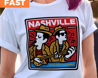 Camiseta de Nashville Music City: Bella+Canvas Guitar Shirt