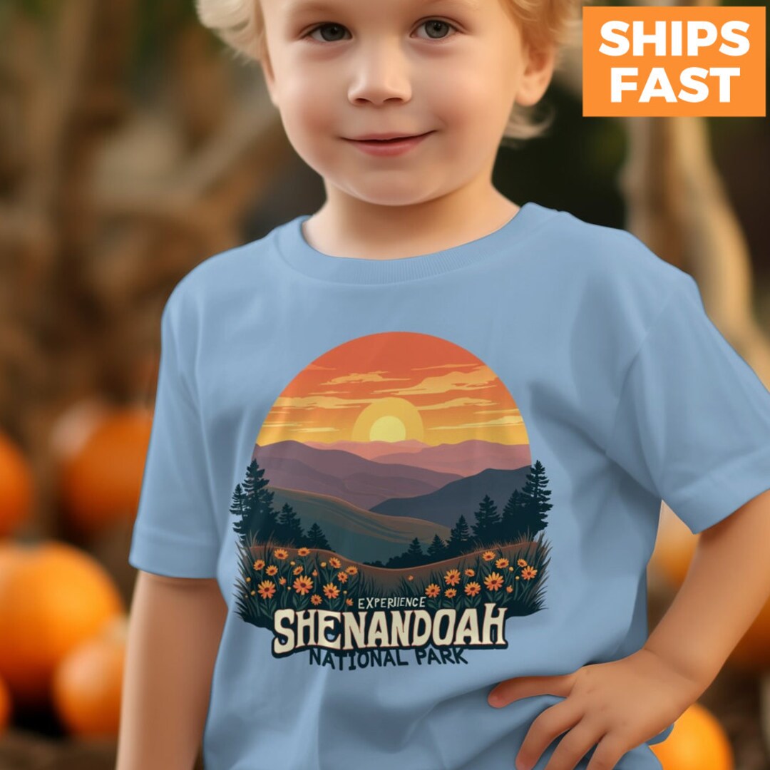Between the Mountains Sunset Sky T-shirt for Kid (USA Size)