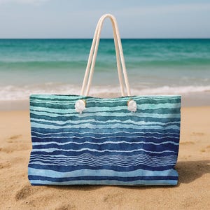 Bolsa de fin de semana geométrica: elegante bolso de viaje con estampado sereno