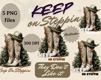 Line Dance PNG: Western Boots Sublimation Design (Digital Download)
