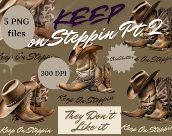 Line Dance PNG: Country Western Boots Design (Digital Download)