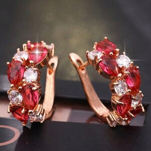 Fake Ruby Earrings Etsy