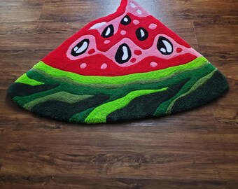 Watermelon slice Tufted Rug Handmade