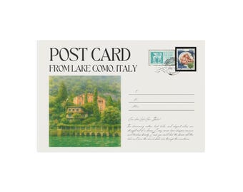 Vintage Travel postcard Cards, Lake Como, Italy