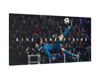 Ronaldo Soccer Canvas Art - Inspirational Bicycle Kick Poster