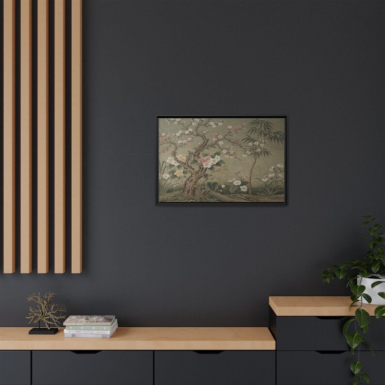 Tree of Life Chinoiserie Canvas Wall Art – William Morris Style Botanical Print image 3
