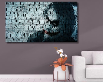 Art mural en toile joker, affiche méchant sombre, peinture inspirée de DC Comics, impression Pop Art moderne, décoration murale personnage de film