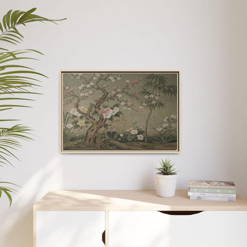 Tree of Life Chinoiserie Canvas Wall Art – William Morris Style Botanical Print image 8