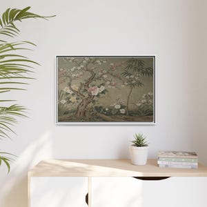 Tree of Life Chinoiserie Canvas Wall Art – William Morris Style Botanical Print image 6