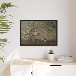 Tree of Life Chinoiserie Canvas Wall Art – William Morris Style Botanical Print image 4