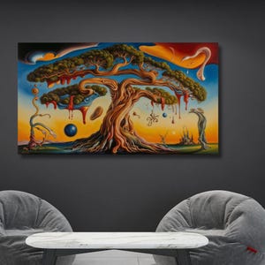 Tree of Life Canvas Wall Art,Tree of Life Wall Art,Classic Wall Art,Symbolism Art,Modern Wall Art Decor,Salvador Dali Stely,Gift for Home