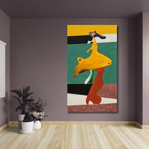 Joan Miró Femme Nue Canvas Print, Abstract Surrealist Wall Art, Modernist Painting Reproduction, Bold Colorful Home Wall Decor Hangings