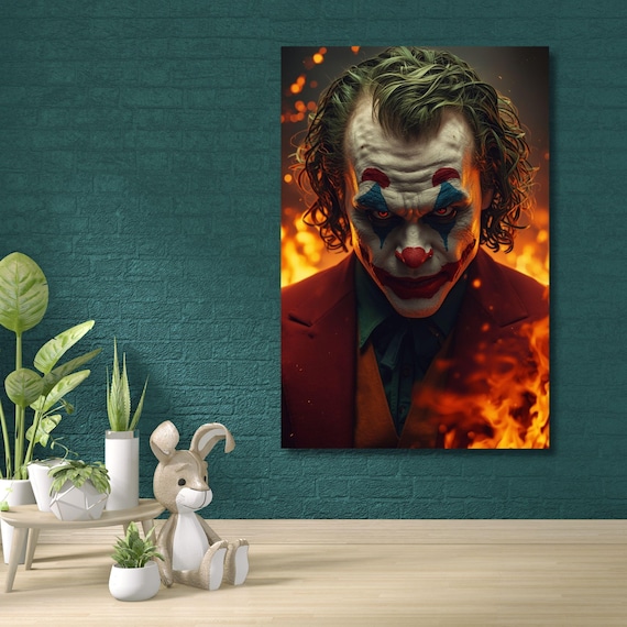Canvas Wall Art,Joker Canvas Print – Extra Large Comic Wall Art, Dark Movie Decor