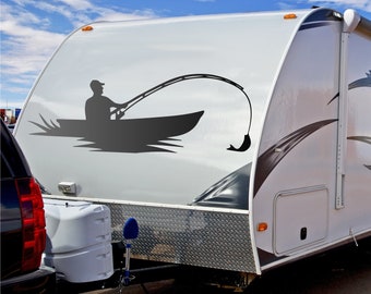 Fisherman Vinyl Decal for RV Camper, Truck, Trailer
