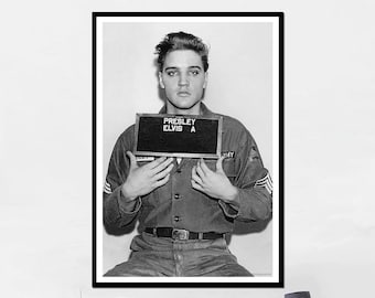 Elvis Presley Poster Print | Print Art Canvas Picture Artwork Class Gift For Home Decor Light Retro Portrait Vintage