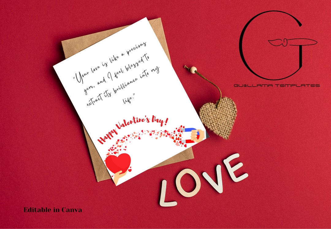 Minimalist Valentine Card, Valentines Day Greeting Card, Valentine Card ...