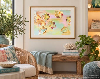 You Can Sit With Us Signed Art Print, Colorful Whimsical Fish Art, Quirky Aquatic Wall Art, Print of My Original Artwork