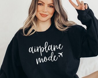 Sudadera modo avión, camisa de avión, elementos esenciales de viaje, suéter de viaje, regalo de viaje, camisa de vacaciones, camisa de aventura, camisa de piloto