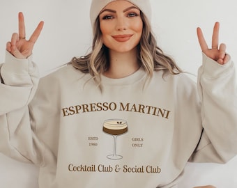 Espresso Martini Sweatshirt, Retro Cocktail Club Crewneck