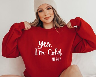 Winter Vibes Unisex Sweatshirt, Cozy Holiday Gift, Warm Winter Sweatshirt, Cold 24/7 Crewneck, Christmas Sweater
