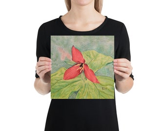 Red Trillium Printed Poster