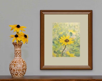Black-Eyed Susan Watercolor Painting Digital Download
