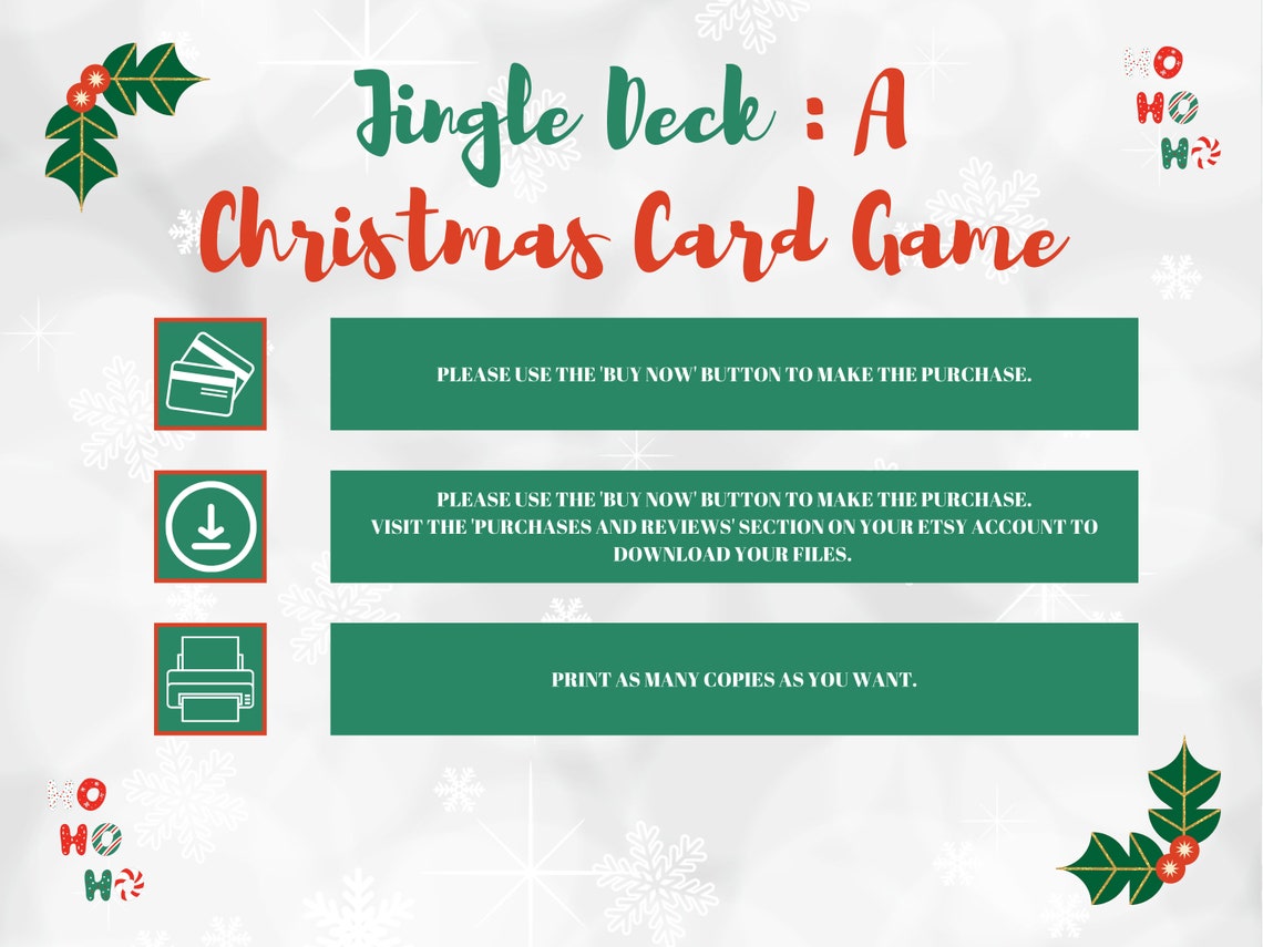 Printable Christmas Games Christmas Party Games Christmas Family Games Card Games Christmas