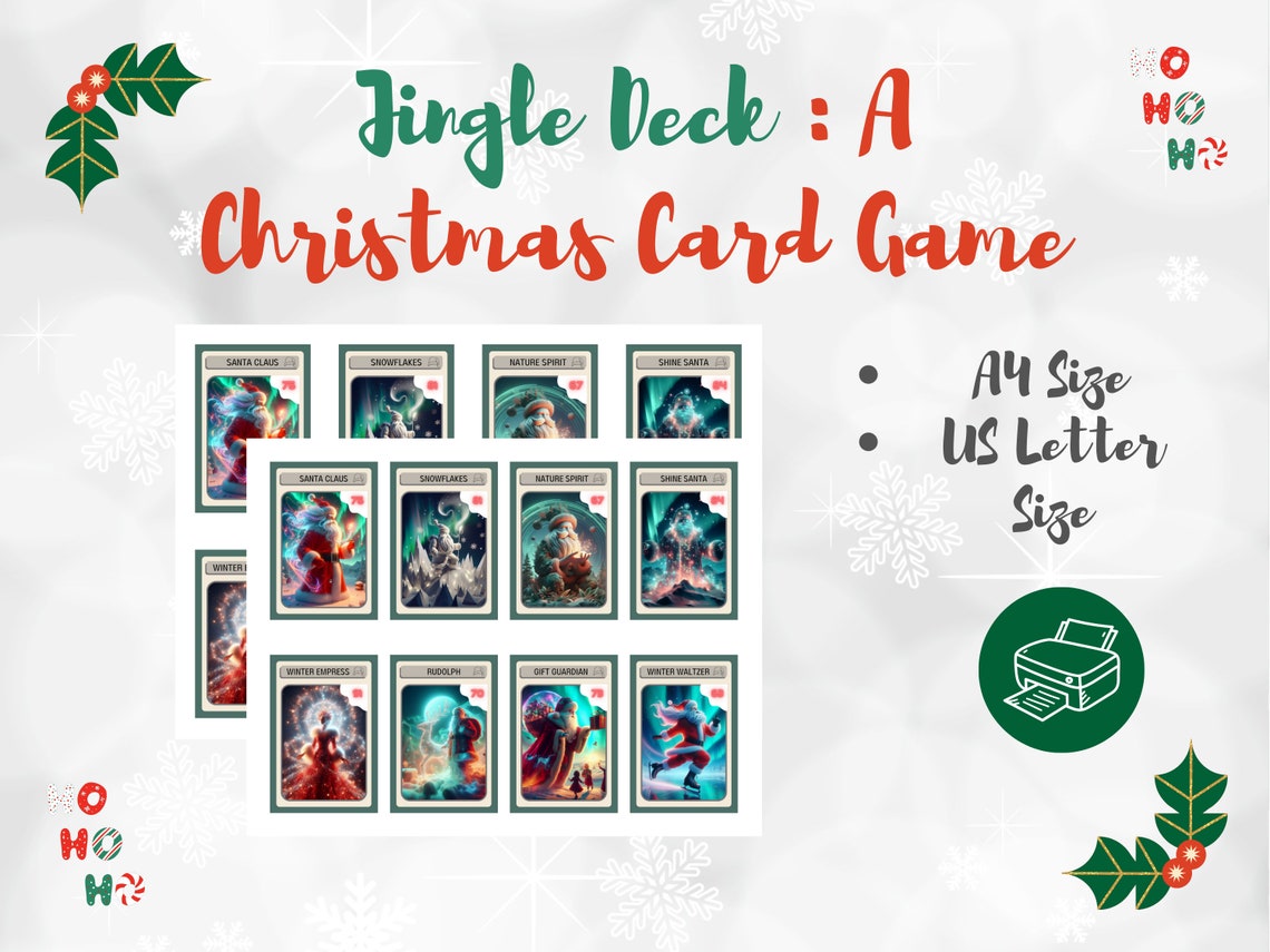 Printable Christmas Games Christmas Party Games Christmas Family Games Card Games Christmas