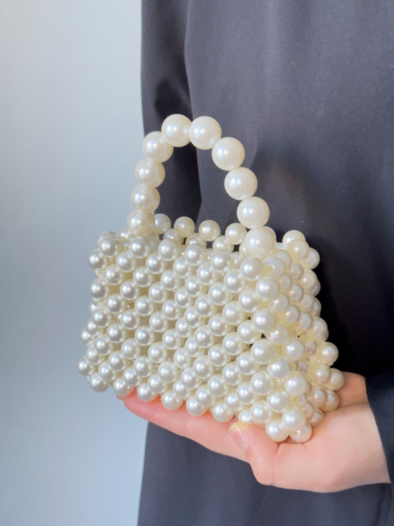 Pearl Mini Hand Bag, Evening Bag, Wedding Bag, Gift for Her, Valentine ...