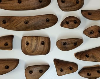 Presas de escalada / Agarre y fuerza de los dedos / Juego / Nogal macizo